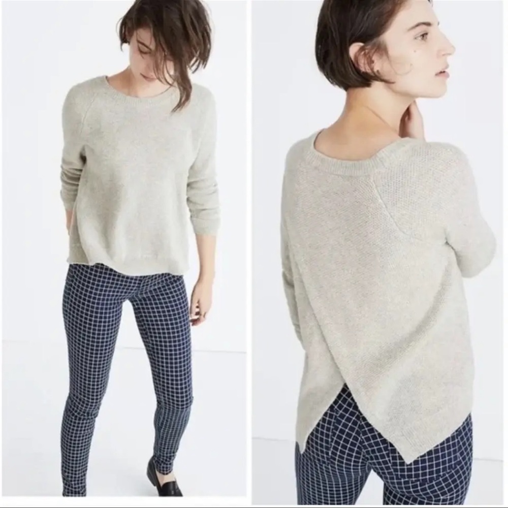 MADEWELL Gray Province Cross Back Pullover Sweater Style G6851 Size S